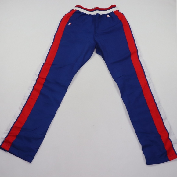 90s Champion Mens 36 Detroit Pistons Pants Blue